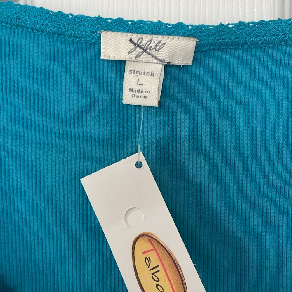 J.JILL 95% COTTON TANK TOP/ CAMI WITH TALBOTS TAG- SIZE LARGE - Picture 5 of 12